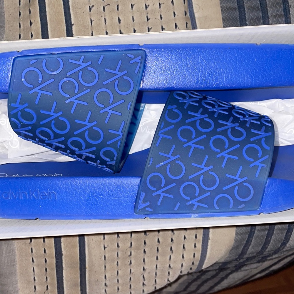 Baby Blue Calvin Klein Slides